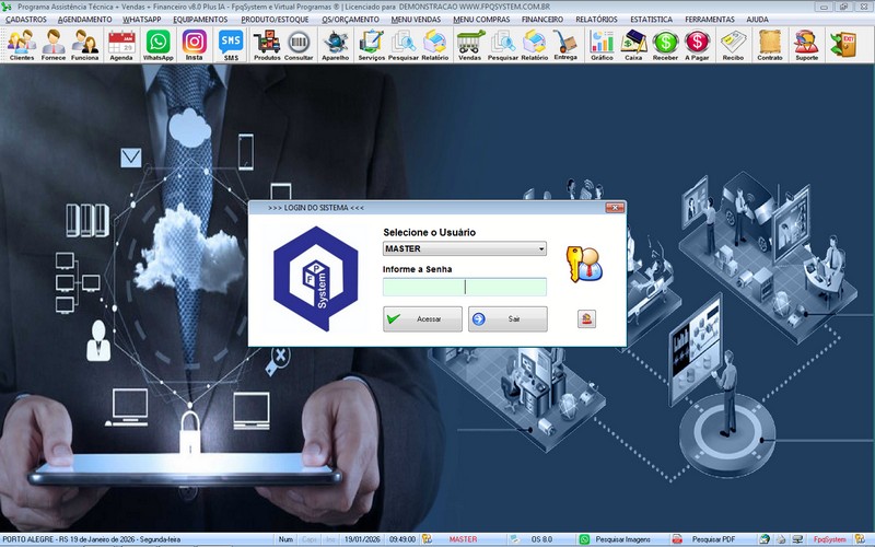 Gr�fico sobre servi�os realizados