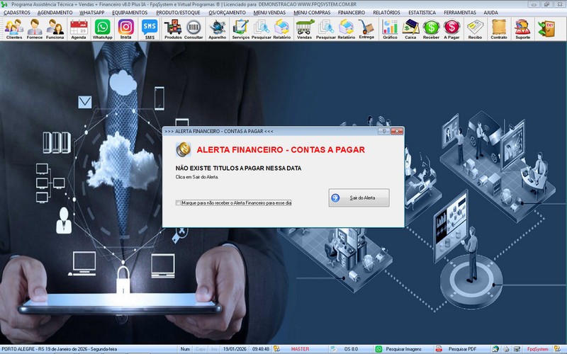 Gr�fico sobre servi�os realizados