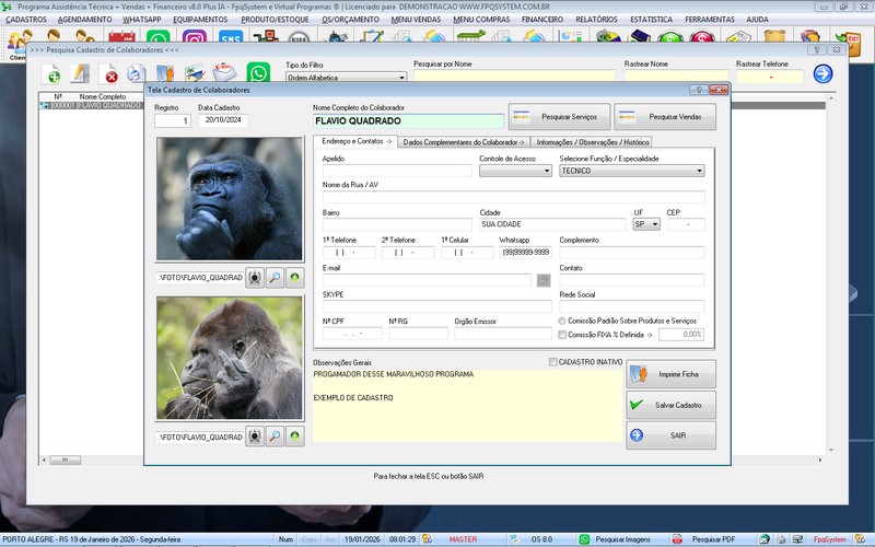Programa OS Assist�ncia T�cnica 8.0 Plus