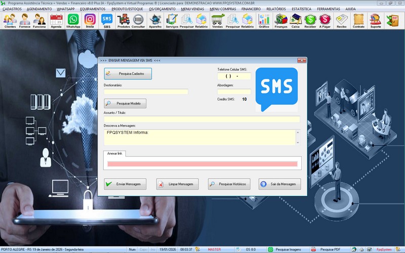 Gr�fico sobre servi�os realizados