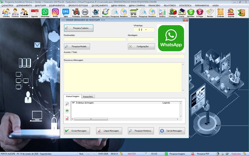 Gr�fico sobre servi�os realizados