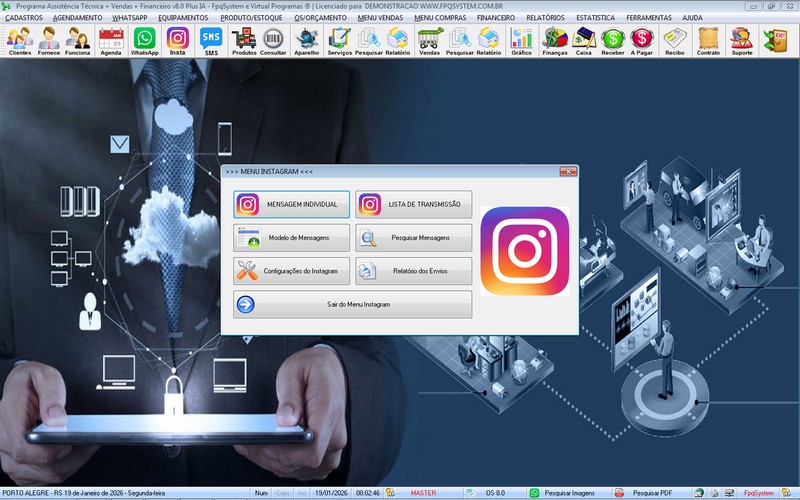 Gr�fico sobre servi�os realizados