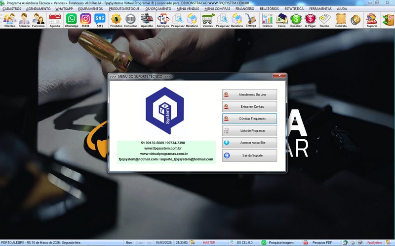 Programa OS Assist�ncia T�cnica para Celular 8.0 Plus