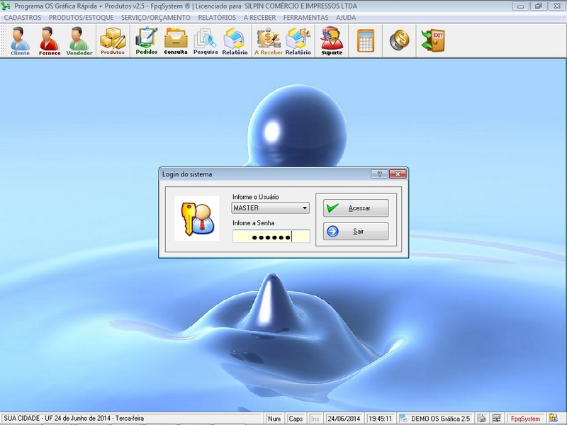 Tela do programa OS Grafica Rapida v2.5