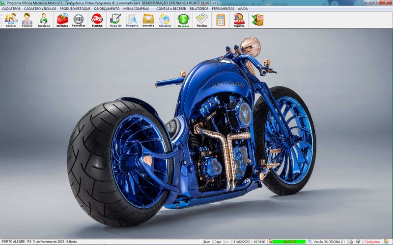 Tela do programa Oficina MOTO + Estoque v2.1