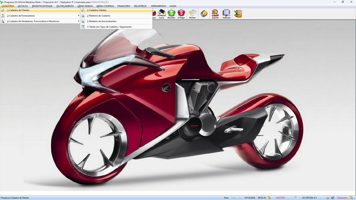Oficina MOTO + Vendas e Financeiro v4.1 - Menu Cadastros > Cadastro de Clientes