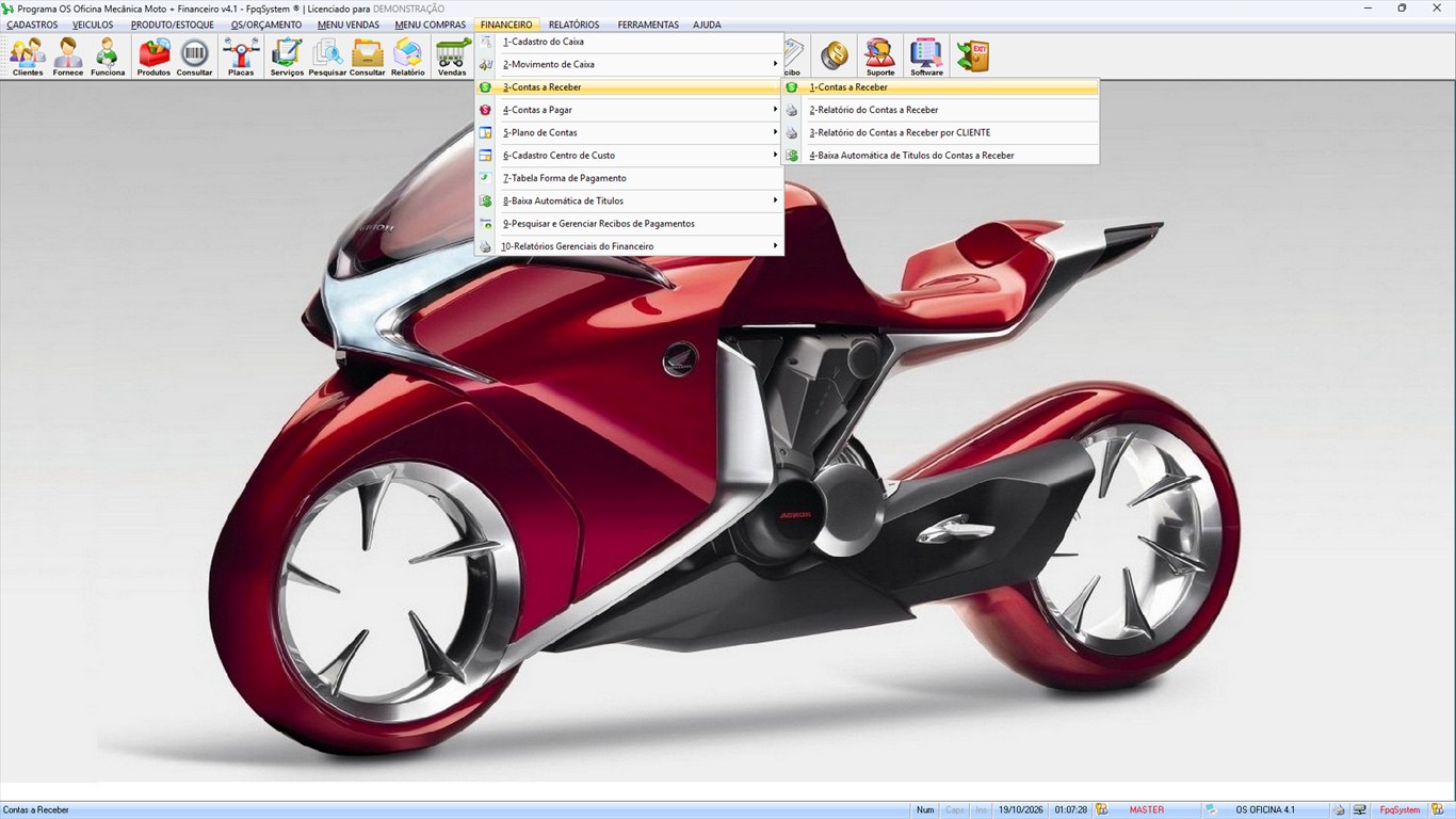 Oficina MOTO + Vendas e Financeiro v4.1 - Menu Financeiro > Contas a Receber