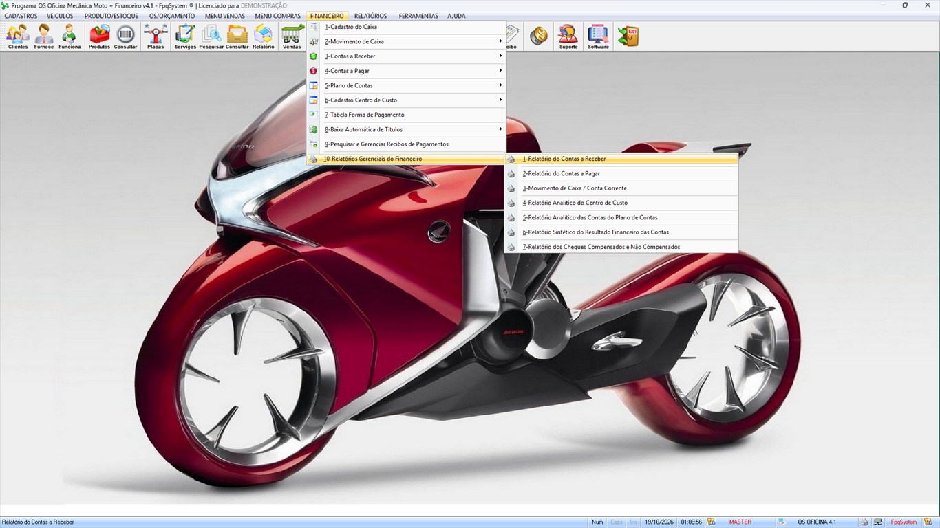 Oficina MOTO + Vendas e Financeiro v4.1 - Menu Financeiro > Relatórios Gerenciais do Financeiro