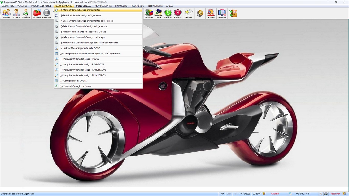 Oficina MOTO + Vendas e Financeiro v4.1 - Menu OS/Orçamento aberto